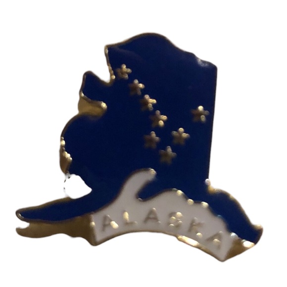 Alaska State Map Big Dipper North Star Lapel Hat Pin Souvenir 1” Tour Guide Swag - Picture 2 of 6